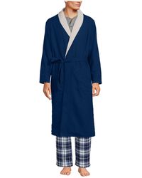 Lands' End - High Pile Fleece Lined Flannel Robe - Lyst