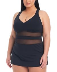 Bleu Rod Beattie - Plus Size Don't Mesh With Me Skirted One-piece Swimsuit - Lyst