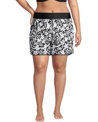 Lands' End - Plus Size 5" Quick Dry Elastic Waist Board Shorts Swim Cover-up Shorts - Lyst