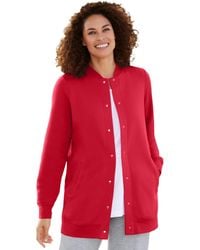 Woman Within - Plus Size Within Fleece Baseball Jacket - Lyst