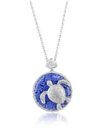 Simona - Sterling Silver Floral Venetian Murano Glass Turtle Necklace - Lyst