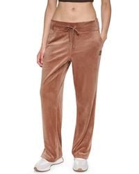 DKNY - Mid-rise Velour Wide-leg Track Pants - Lyst