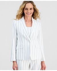 Kasper - Pinstripe One-button Notch-collar Blazer - Lyst