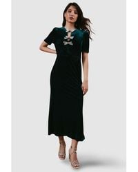Oasis - Occasion Velvet Bow Midaxi Dress. - Lyst