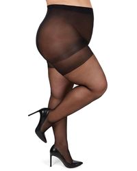 Memoi - Plus Size Curvy Silky Sheer Control Top Pantyhose Mm-2210 - Lyst
