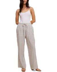 Fever - Striped Cotton Gauze Drawstring Pants - Lyst