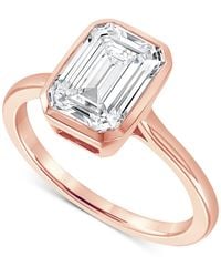 Macy's - Badgley Mischka Certified Lab Grown Diamond Emerald-cut Bezel Solitaire Engagement Ring (3 Ct. T.w. - Lyst
