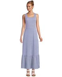 Lands' End - Cotton Modal Square Neck Tiered Maxi Dress - Lyst