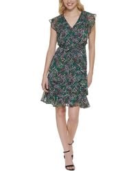 Tommy Hilfiger - Ruffled Floral Print Fit & Flare Dress - Lyst