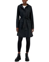 Rains - Curve Hooded Belted Waterproof Raincoat - Lyst