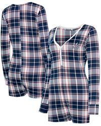 Concepts Sport - Atlanta Braves Ashford Plaid V-neck Knit Romper - Lyst