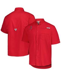 Columbia - Los Angeles Angels Tamiami Omni-shade Button-down Shirt - Lyst