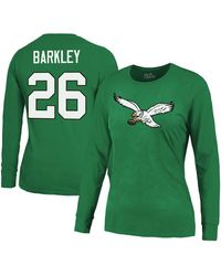 Majestic - Saquon Barkley Philadelphia Eagles Name Number Long Sleeve T-shirt - Lyst