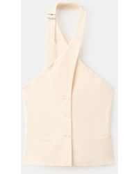 Mango - Double-breasted Linen Vest - Lyst