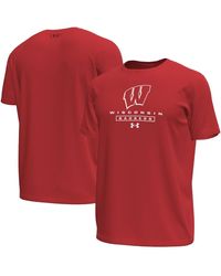 Under Armour - Wisconsin Badgers Stack Stretch Performance T-shirt - Lyst
