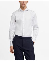 Mango - Twill Fabric Cufflinks Detail Slim-fit Dress Shirt - Lyst