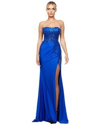 Bariano - Madeleine Strapless High Split Gown - Lyst