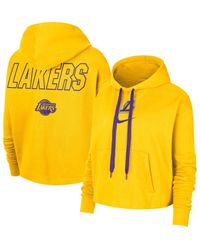 Nike - Los Angeles Lakers Courtside Cropped Pullover Hoodie - Lyst