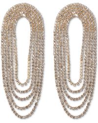 INC International Concepts Gold-tone Rhinestone Chain Loop Statement Earrings, Created For Macy's - Metallic
