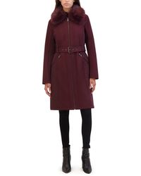 Kenneth Cole - Belted Soft Shell Coat - Lyst