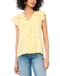 SAM & JESS - Short Flutter-sleeve V-neck Top - Lyst