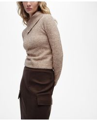 Mango - Wraparound Lapel Neck Sweater - Lyst