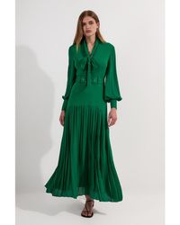 Karen Millen - Jersey Ponte Georgette Mix Midi Dress - Lyst