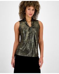 Kasper - Sleeveless Knot Front Jersey Top - Lyst