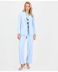 Anne Klein - Notch Collar One Button Jacket Printed Boat Neck Short Sleeve Top High Rise Wide Leg Pants - Lyst