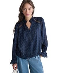 BCBGMAXAZRIA - Long Sleeve Ruffle Collar Tops - Lyst