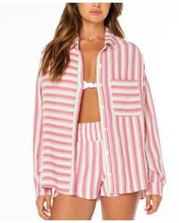 Roxy - Lets Get Away Striped Shirt - Lyst