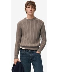 Mango - Structured Knitted Sweater - Lyst