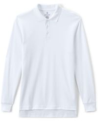 Lands' End - School Uniform Long Sleeve Interlock Polo Shirt - Lyst