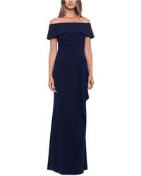 Xscape Womens Halter Ruffled Formal Evening Dress Gown Petites BHFO 9316