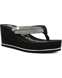 Juicy Couture - Unwind Rhinestone Platform Wedge Sandals - Lyst