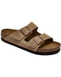 Birkenstock - Arizona Oiled Leather Soft Footbed Two-strap Sandals From Finish Line - Lyst