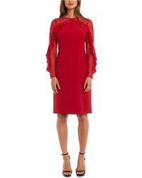 r & m richards petite illusion ruffle jumpsuit