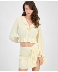 Guess - Long-sleeve Button-front Shaelo Top - Lyst