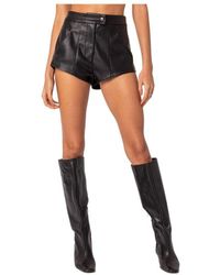 Edikted - Ramona High Rise Faux Leather Micro Shorts - Lyst