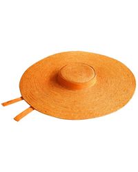 BrunnaCo - Lola Wide Brim Jute Straw Hat In Orange - Lyst