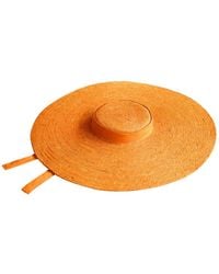 BrunnaCo - Lola Wide Brim Jute Straw Hat In Orange - Lyst