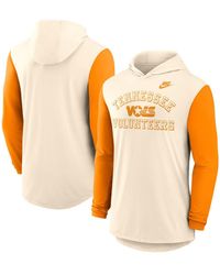 Nike - Natural/tennessee Orange Tennessee Volunteers Legacy Color-block Tri-blend Performance Long Sleeve Hoodie T-shirt - Lyst