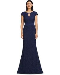 JS Collections - Leigh 3d-floral Keyhole-cutout Gown - Lyst