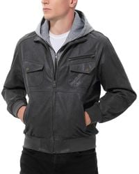BGSD - Men Civic Distressed Leather Bomber Jacket - Lyst