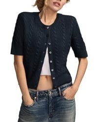 Lucky Brand - Short-sleeve Cable Cardigan - Lyst
