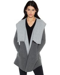 Jennie Liu - 100% Pure Cashmere Long Sleeve 2-tone Double Face Cascade Open Cardigan Sweater - Lyst