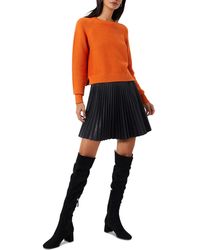 French Connection - Etta Faux Leather Pleated Mini Skirt - Lyst