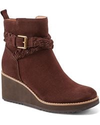 Earth - Chace Buckle Strap Wedge Booties - Lyst