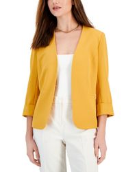 Kasper - Stretch Crepe Open-front Roll-sleeve Jacket - Lyst