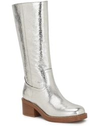 Nine West - Broklyn Tall Leather Block Heel Boots - Lyst